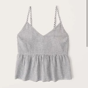 Abercrombie women’s trapeze cami - white check